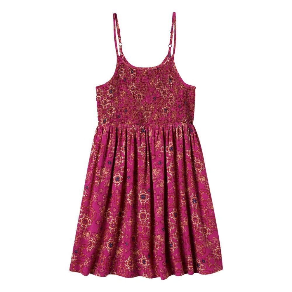 Mudd Girls Floral Smocked Top Skater Sun Dress Size 12 Magenta Pink New